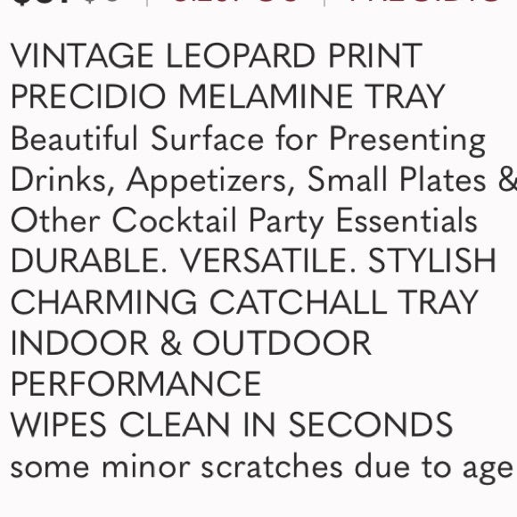 Precidio Vintage Leopard Melamine Tray, Dramatic🐆 - Picture 7 of 7